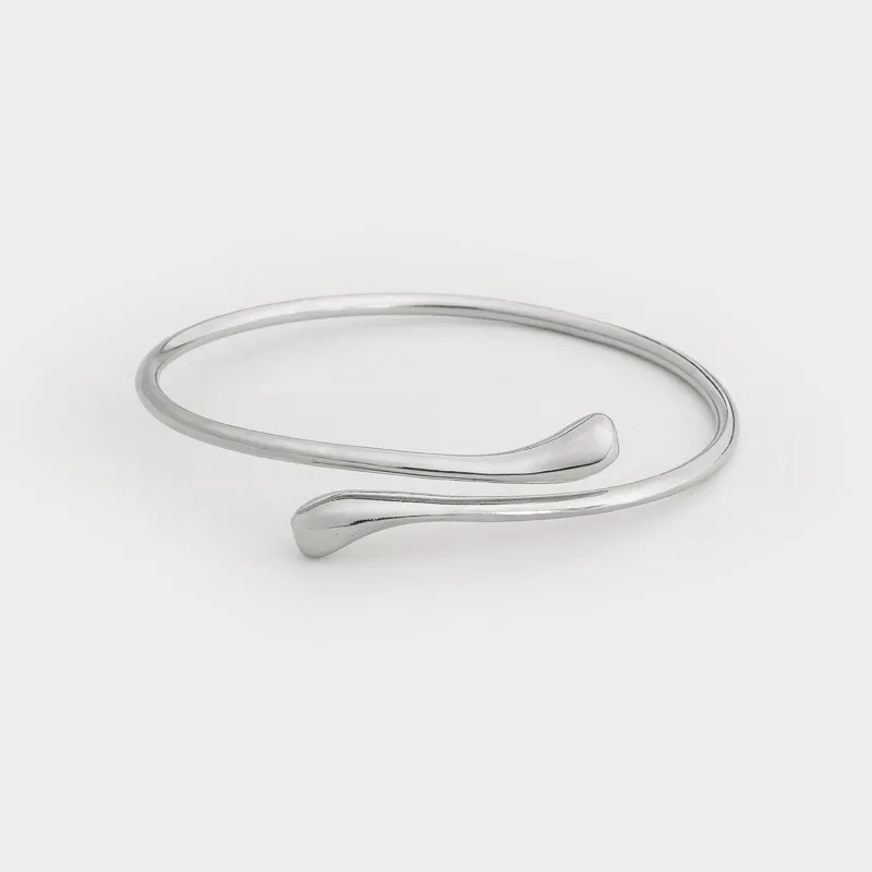 Кафф білезігі, 7 см, металл, күміс, Тамшылар, Jewelry