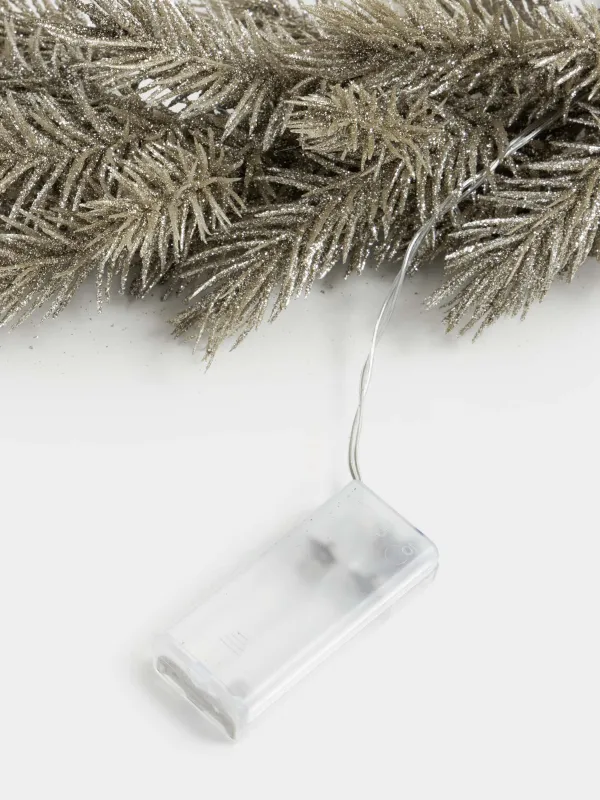 Бұтақ гирляндия, 1,5 м, жарықтандырылған, пластик, шампань, жарқыраған шырша бұтағы, Light decor, image-4