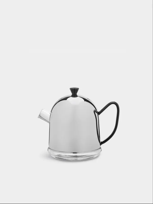 Шайнек, 600 мл, жылытқыш қақпағы бар, шыны Б/болат, қара қалам, Күмбез, Affogato, image-0