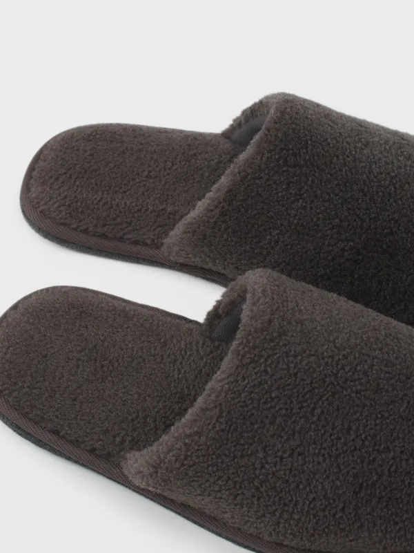 Ерлер тәпішкелері, үйге арналған, өлшемі 40-41, жасанды үлбір, қара сұр, Plush, image-3