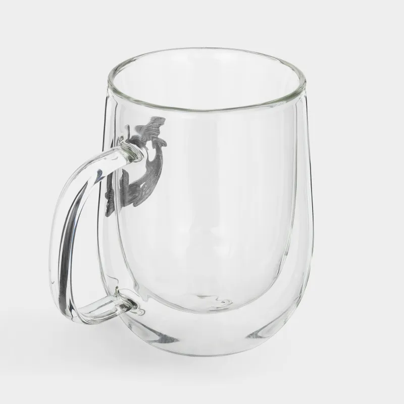 Саптыаяқ, 350 мл, металлдан жасалған шыны, күміс, Балықтар, Air zodiac, image-2