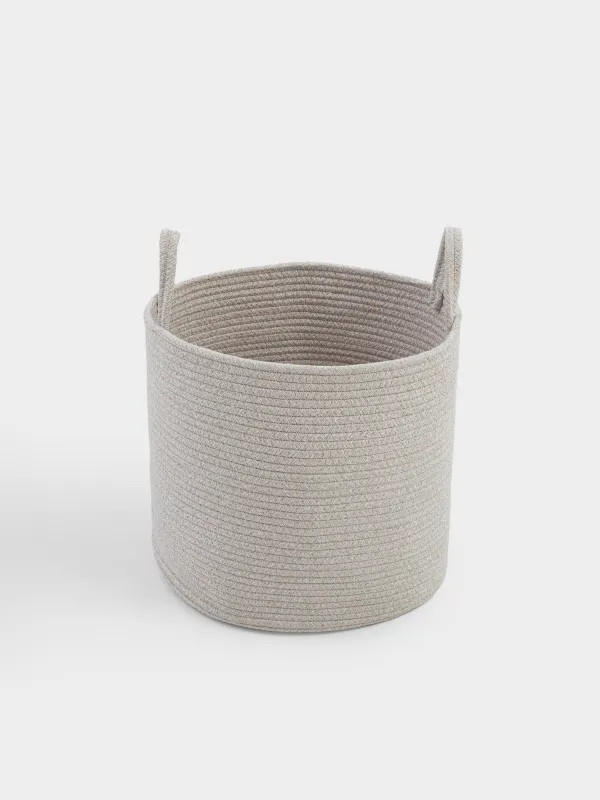 Сумка для хранения белья, 38х36 см, с ручками, хлопок/полиэстер, круглая, молочная, Tote, image-3