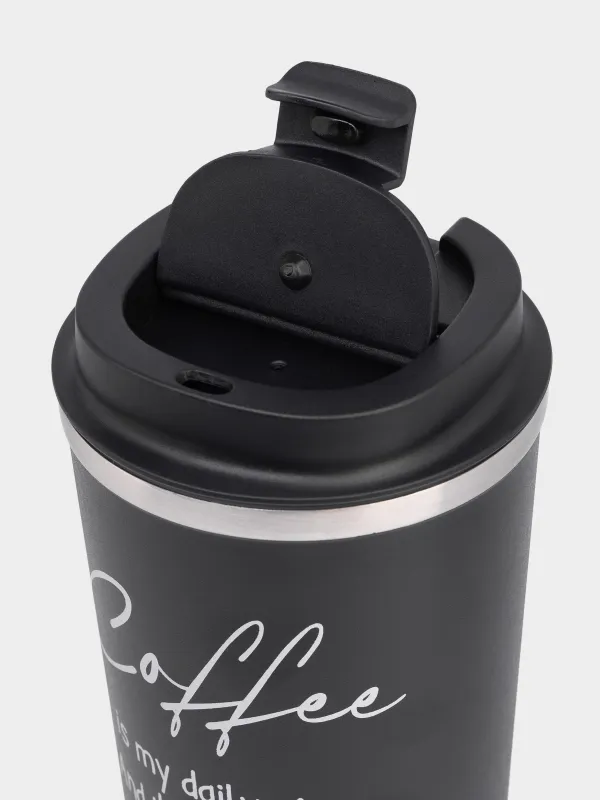 Термокружка, 450 мл, с надписью, Coffee time, image-3