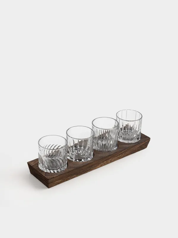Набор стаканов для виски, 250 мл, 4 шт, на подставке, Ribby wood, image-4