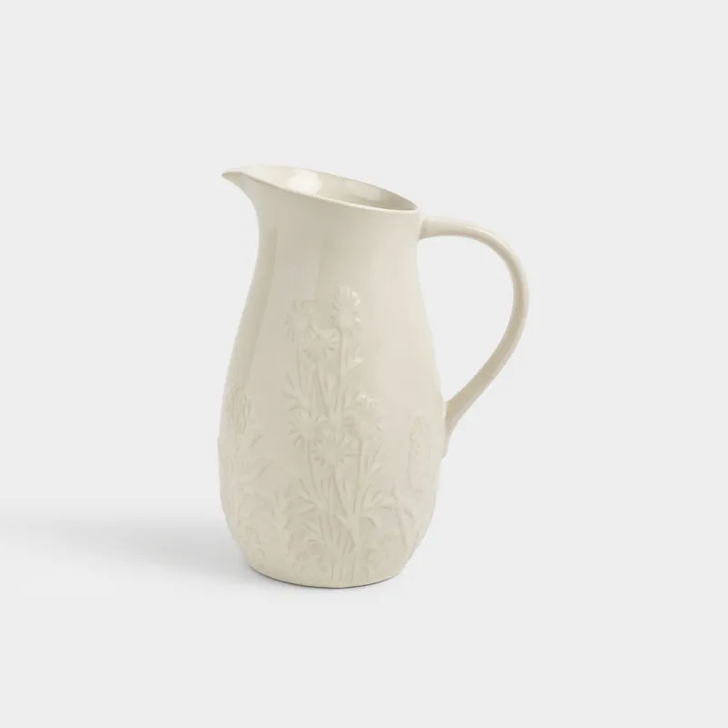 Кувшин, 1,4 л, керамика, молочный, Ветви, Forest ode