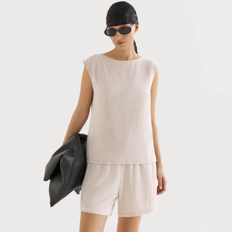 Әйелдерге арналған топ, өлшемі M, вискоза/зығыр, құм, Melami