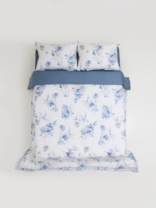 Постельное белье, евро, тенсель, Акварельные цветы, Tencel, image-0