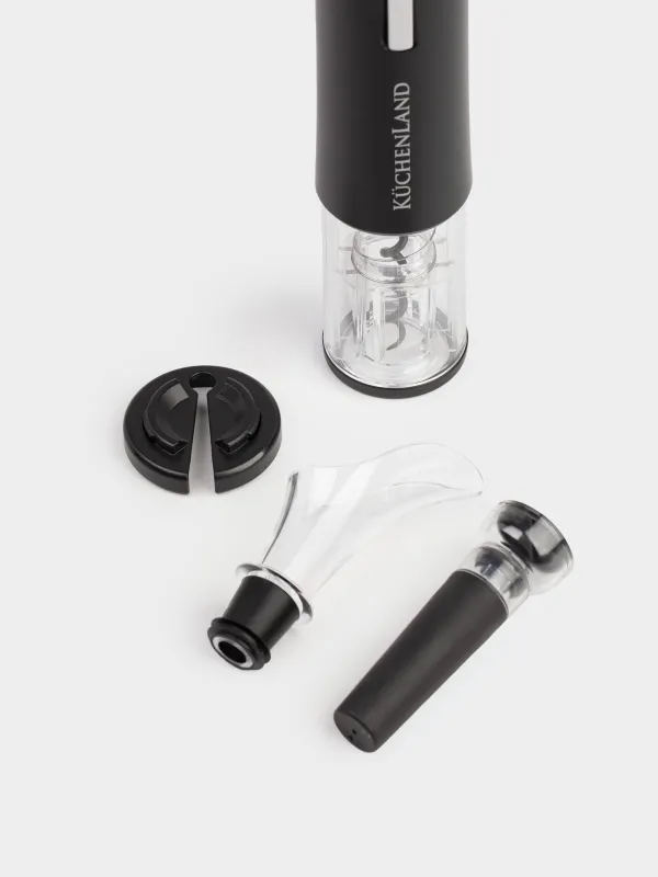 Шарап жинағы, 4pr, вакуумдық тығынмен, пластик/Болат, жарықдиодты W, қара, бар, image-1