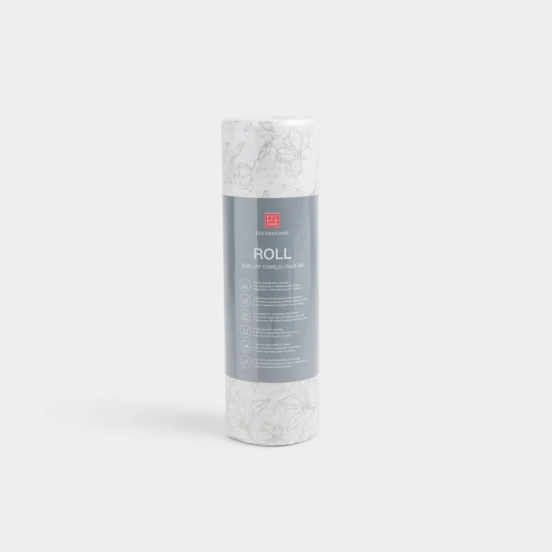 Орамалы сүлгілер, 25х25 см, 50 дана, целлюлоза, ақ-сарғылт-қоңыр, Гүлдер, Roll