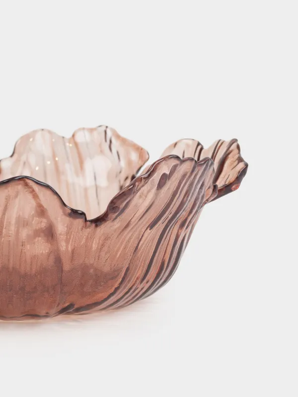 Салатник, 23х9 см, 900 мл, стекло, коричневый, Цветок, Sahara, image-2