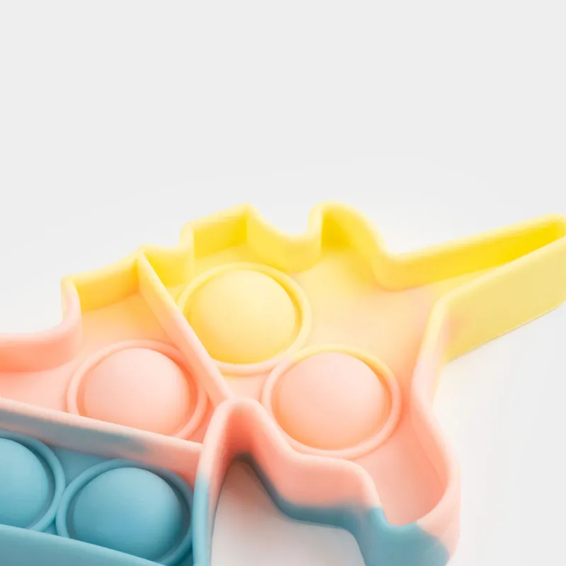 Ойыншық-антистресс Pop-it, 10х6 см, силикон, көк-жасыл, Бір мүйізді, Pop-it, image-3