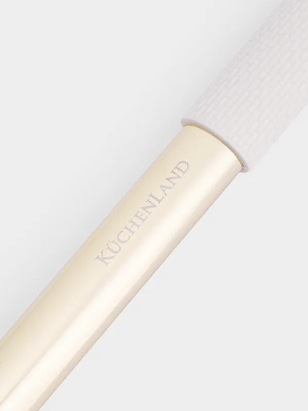 Лопатка-шпатель, 33 см, силикон/сталь, молочно-золотистая, Apiro, image-1