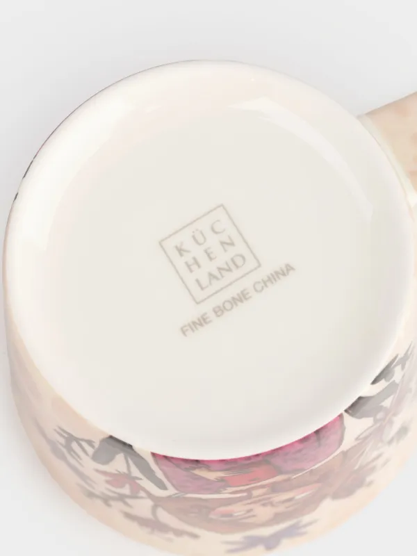 Саптыаяқ, 450 мл, фарфор F, сүт түстес, Түрлі-түсті қыз, Girls garden, image-3