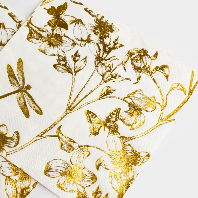 Қағаз майлықтар, 33х33 см, 20 дана, шаршы, ақ, Гүлдер, Flower garden, image-4