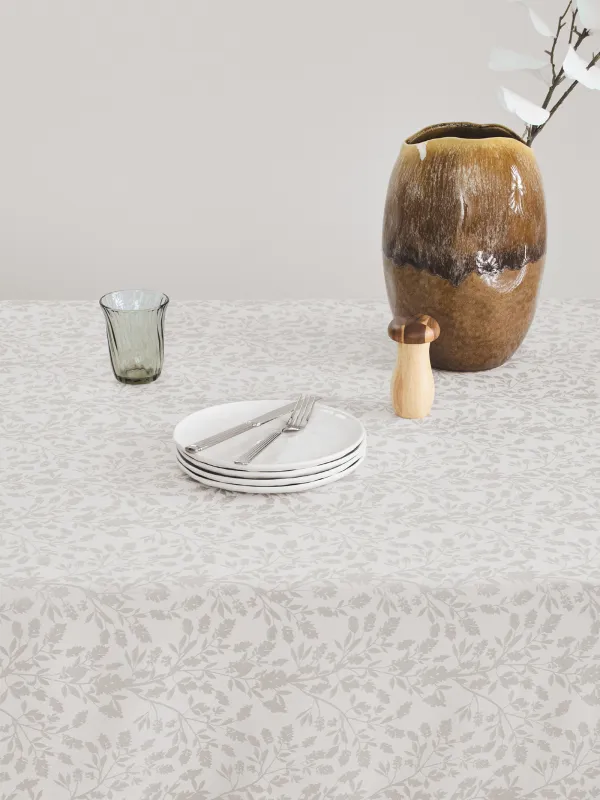 Дастархан, 160х160 см, жаккард, полиэстер, сүт түстес, Бұтақтар, Slender branches, image-1