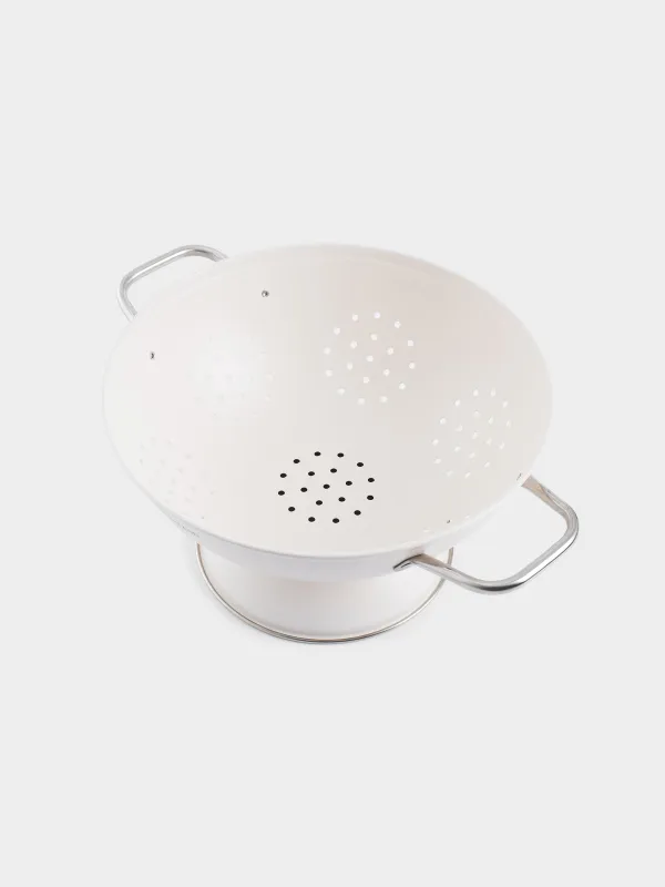 Дуршлаг, 24 см, с двумя ручками, на подставке, металл, молочный, Course, image-2