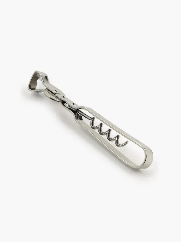 Бөтелке мен құты ашқыш, 13 см, штопоры бар, металл, Classic, image-1