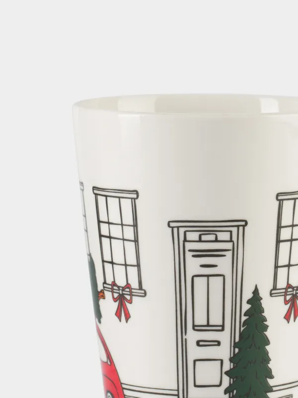 Саптыаяқ, 420 мл, фарфор N, ақ, Шыршасы бар көлік, Red car, image-3