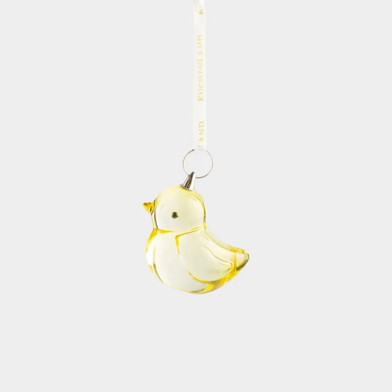 Подвеска декоративная, 3 см, кристальное стекло, желтая, Цыпленок, Easter vitreous