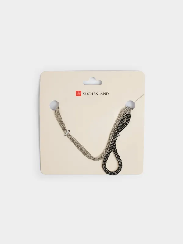 Колье, 65 см, металл/стразы, черное, Кристаллы, Jewelry black, image-4