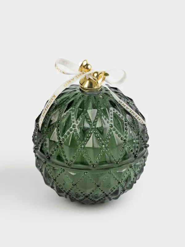 Хош иісті шам, 8х9 см, шам ұстағышта, қақпағы бар, шыны, жасыл, Хош иіс, Christmas traditions, image-3