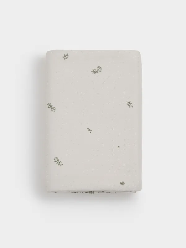 Скатерть, 170х250 см, из жаккарда, Зеленые цветы, Green flowers, image-8