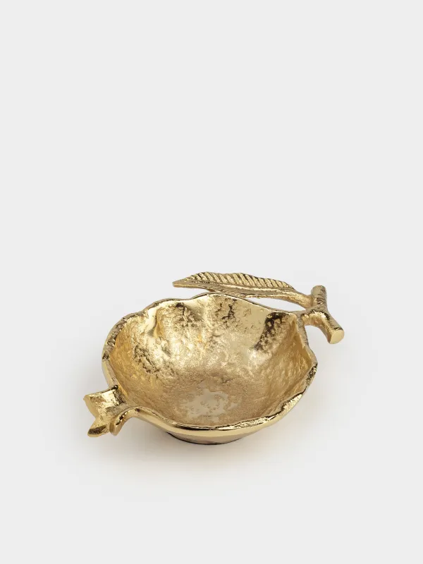 Сәндік табақша, 19х14 см, металл, алтын, Гранат, image-0