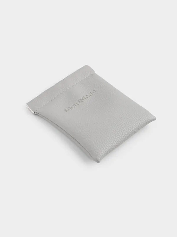 Косметичка, 10х12 см, на клипсе, полиуретан, серая, Memo, image-3