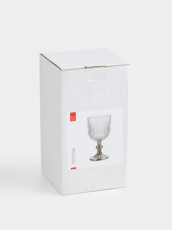 Шарап бокалы, 350 мл, шыны Р, Алтын аяқ, Patina, image-4