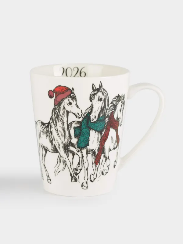 Кружка, 420 мл, фарфор N, Horse trio, image-0