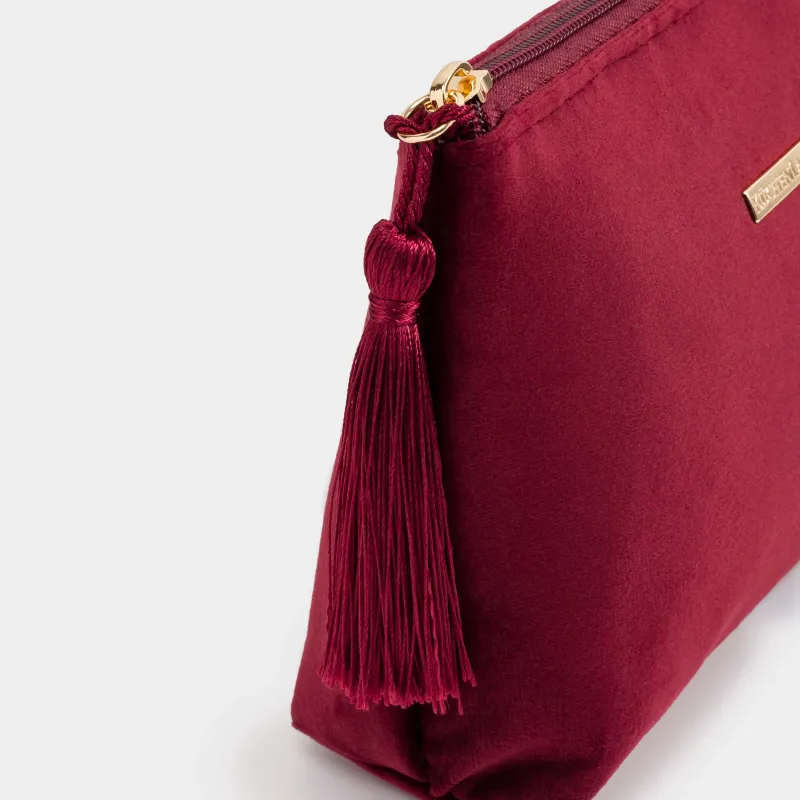 Косметикалық сөмке, 22х14 см, шашағы бар, барқыт, түсті, Velvety, image-3