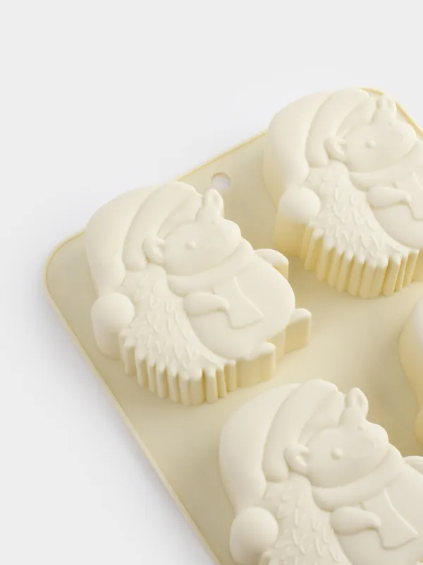 Кекстерді пісіруге арналған қалып, 27х16 см, 6 бөлім, силикон, сүт түстес, Кірпілер, Bakery, image-2