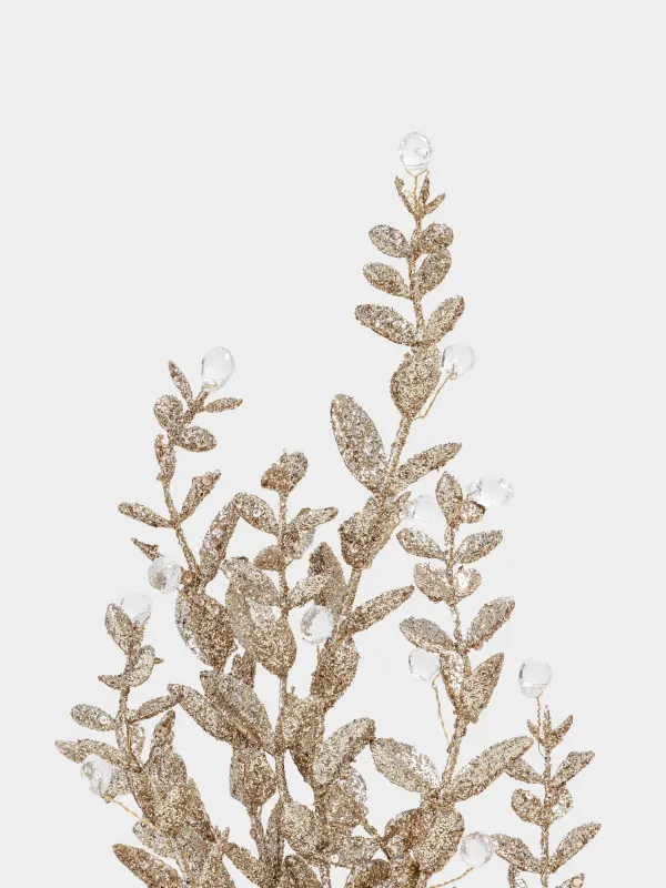 Ветка декоративная, 73 см, пластик, Золотистые листья, Sparkle decor, image-4