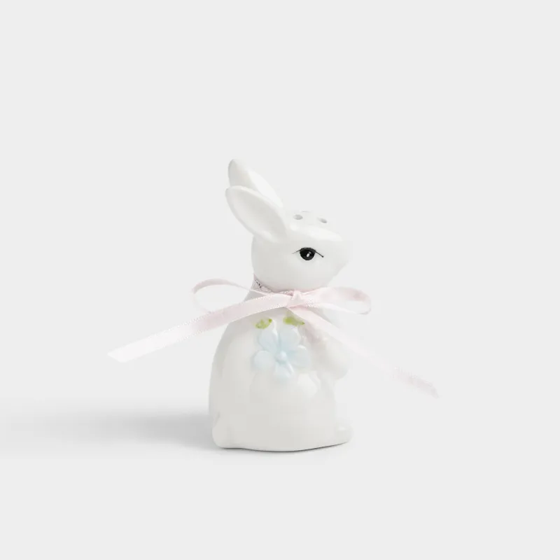 Емкость для соли или перца, 9 см, керамика D, молочная, Кролик с цветами, Rabbit bloome