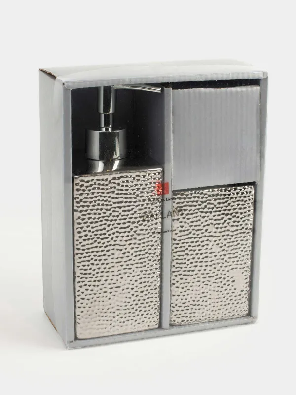 Жуынатын бөлмеге арналған жиынтық, 2 зат, керамика/металл, күміс, Gallant, image-3