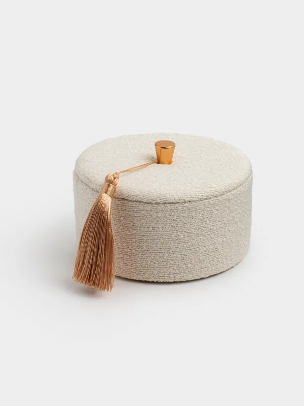 Зергерлік қобдиша, 13х6 см, шашағы бар, букле/МДФ, сарғылт-қоңыр, Boucle, image-4