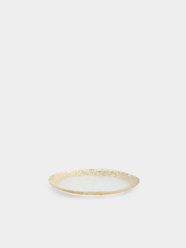 Түскі ас тәрелкесі, 28 см, шыны, алтын түстес, Paradise gold, image-3