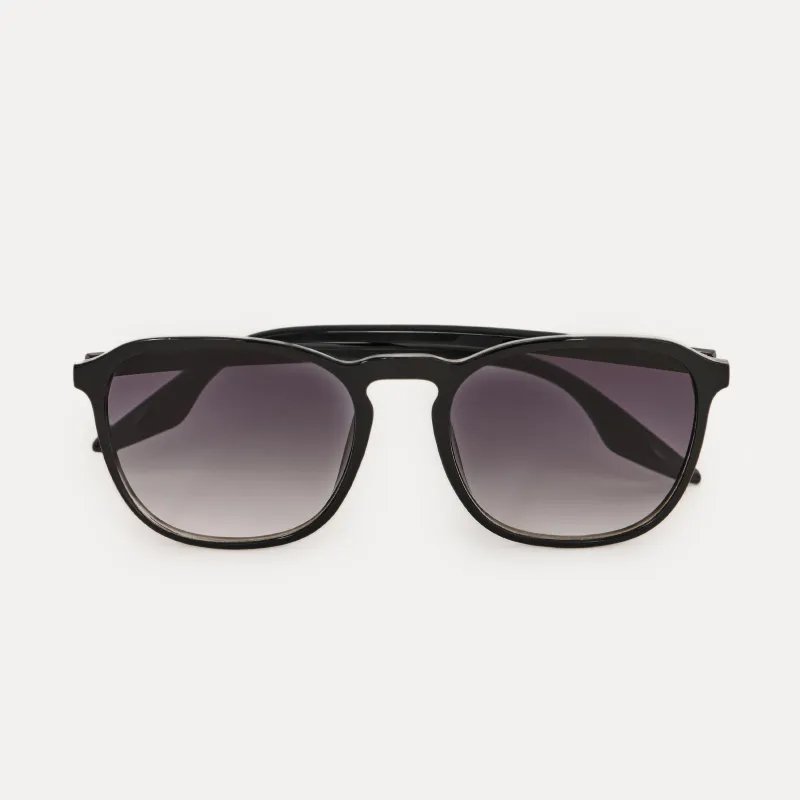 Күннен қорғайтын көзілдірік, пластик, тік бұрышты, қара, Панто, Eyewear