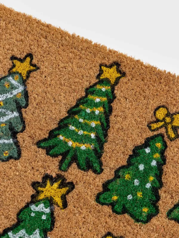 Коврик придверный, 40х60 см, кокос/ПВХ, прямоугольный, коричневый, Елки, Door fir, image-2