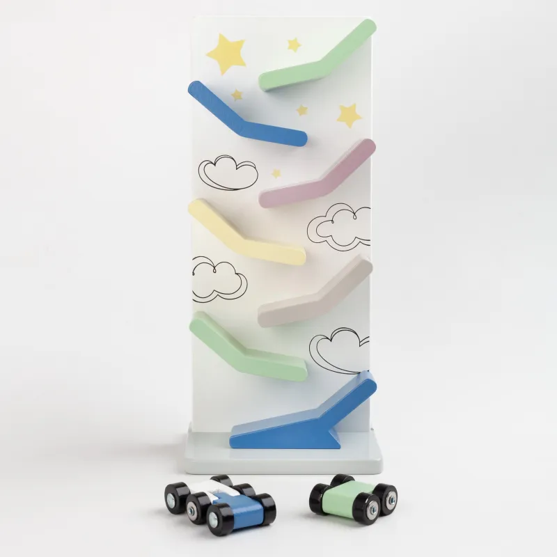 Игрушка, 27 см, дерево, Гоночный трек с машинками, Kiddy