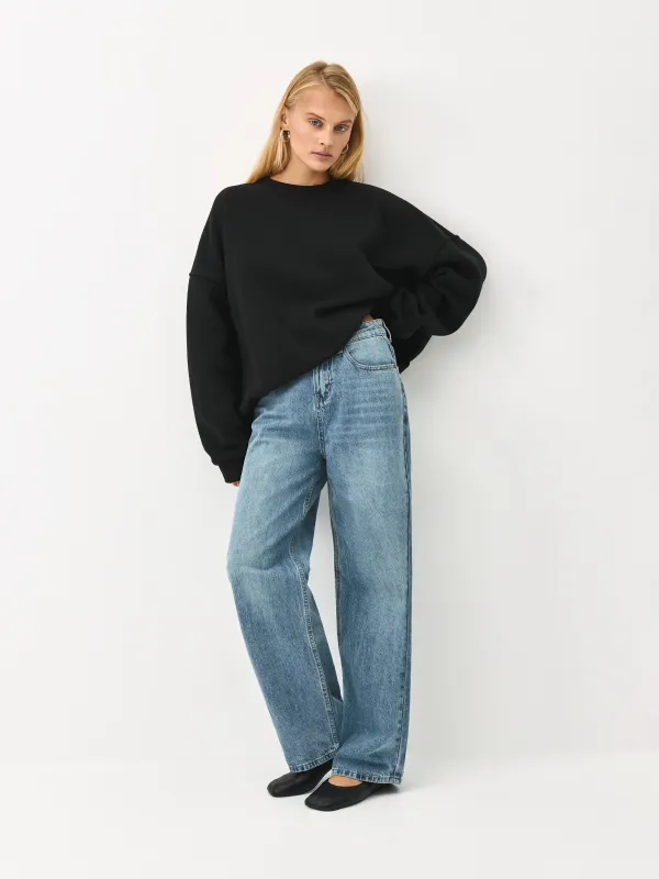 Әйелдер джинс шалбары, өлшемі 44, орташа белді, мақта/вискоза, көк, Straight Fit, Tiksma, image-0