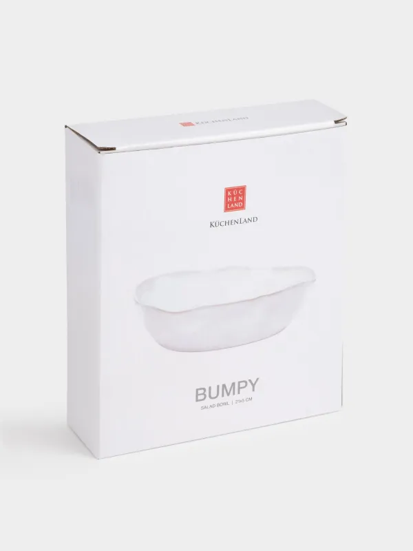 Салат ыдысы, 20х5 см, 770 мл, керамика, ақ, Жиегі бұдыр, Bumpy, image-3