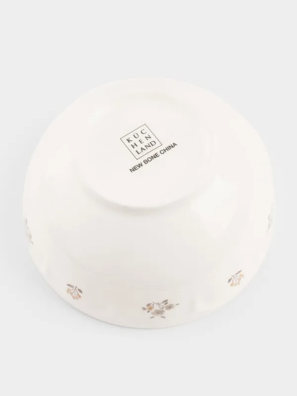 Пиала, 14х7 см, 600 мл, 2 шт, фарфор N, белый, Винтажные цветы, La flore, image-4