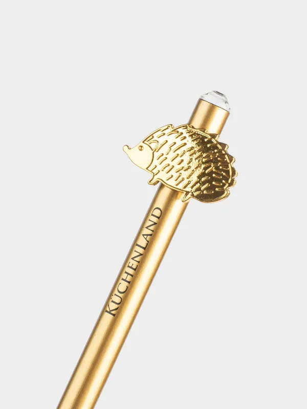 Қарындаш, 18 см, қара графитті, мүсіні бар, сүт түстес, Алтын кірпі, Draw figure, image-2