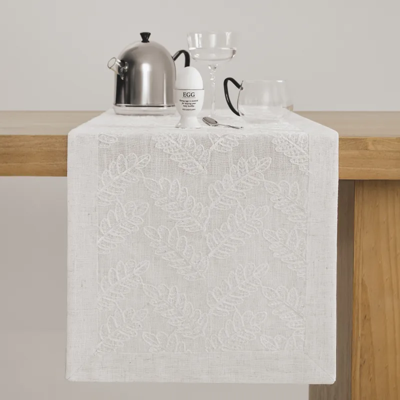 Дорожка настольная, 40х160 см, полиэстер, молочная, Листья, Fall foliage