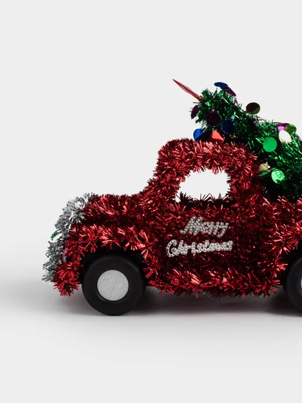 Статуэтка, 27 см, Машина с елкой, Tinsel decor, image-5