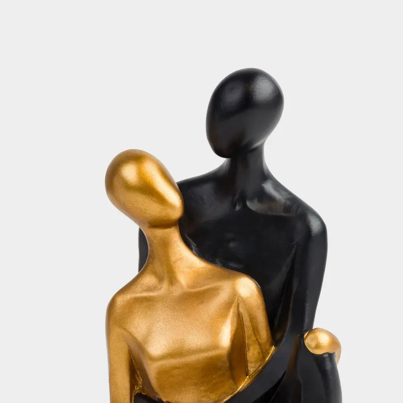 Статуэтка, 20 см, полирезин, черно-золотистая, Силуэты, Two faces, image-5