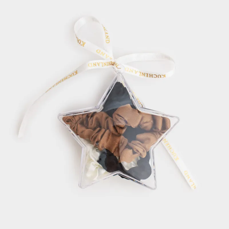 Шашқа арналған резеңке, 6 см, 3 дана, жұлдызда, сәтен, микс, Silk