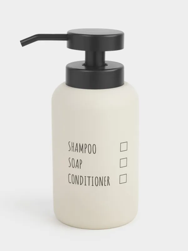 Диспенсер для жидкого мыла, 350 мл, полирезин/пластик, бежевый, Irida, image-0