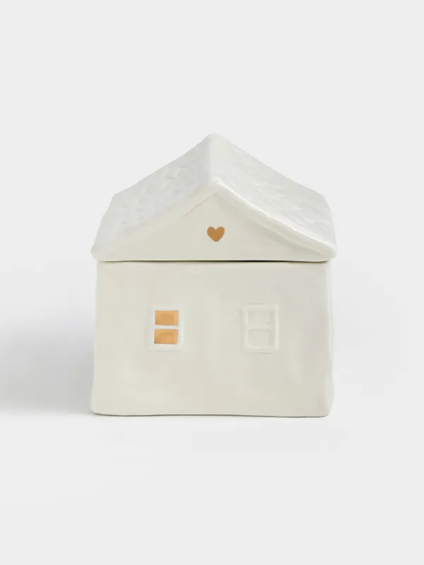 Сақтау ыдысы, 13х12 см, 650 мл, керамика, сүт және алтын түстес, Үй, Snow sparks, image-0